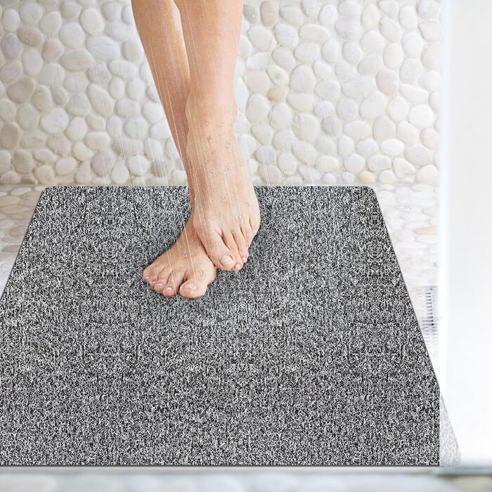 Протиковзкий килимок для душу Mkitnvy, 80x80 см, антигрибковий, м'який, з дренажними отворами, безпечний килимок для ванни та вологих зон