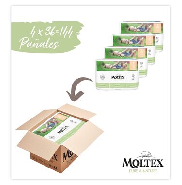 Екологічні підгузки Moltex Pure & Nature, розмір 1 (2-5 кг), 88 шт