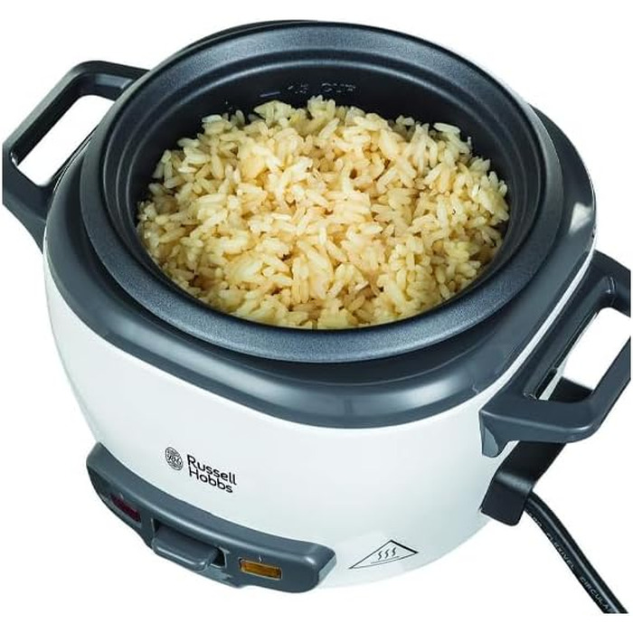 Рисварка електрична Russell Hobbs Mini 0.4л біла - для рису, кіноа, кускусу з функцією підігріву