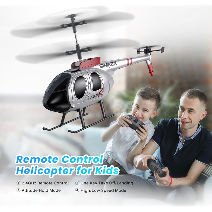 Радіокерований гелікоптер SIMREX 2.4 GHz, 2 швидкості, 20 хв польоту, для хлопчиків та дівчаток
