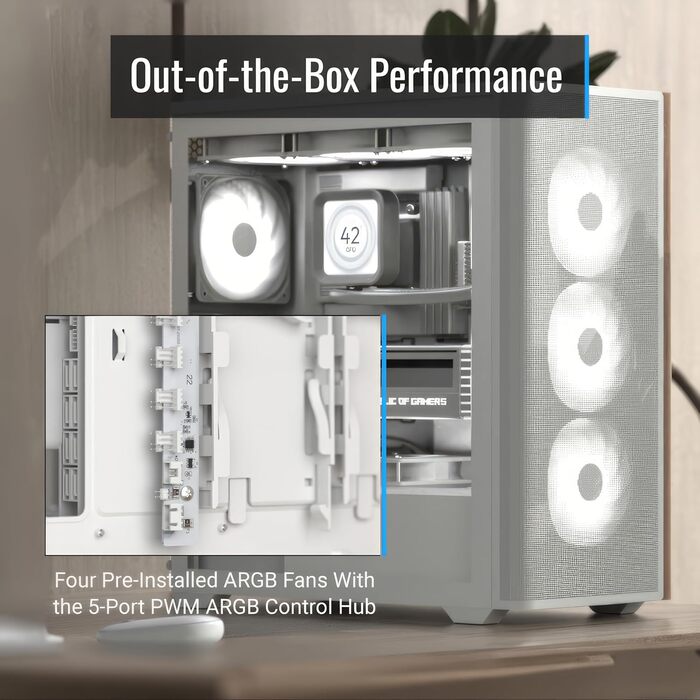 Корпус для ПК AeroCool GEH Midi D501A-G-BK-V2, чорний/дерево, ATX
