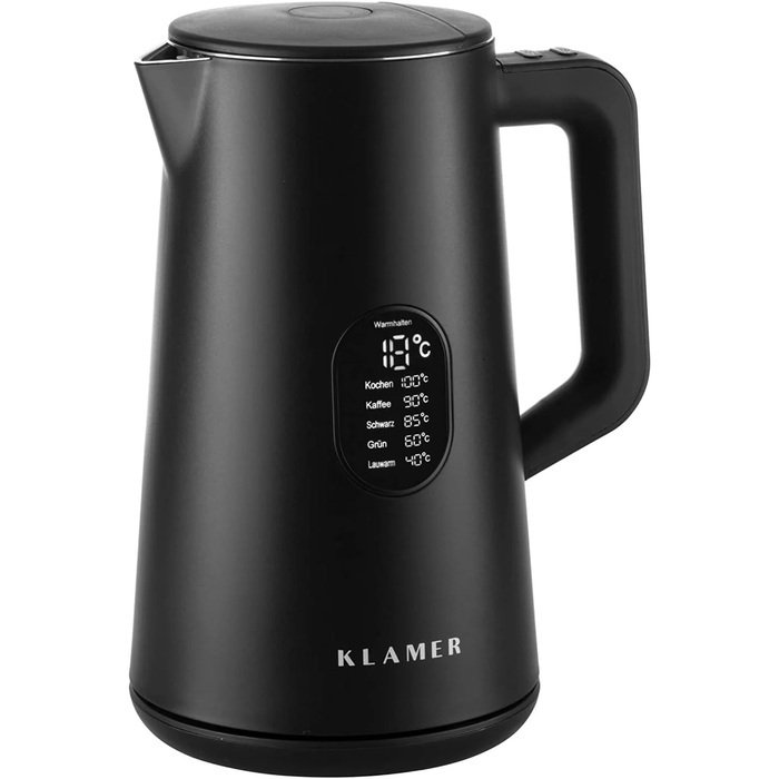 Електрочайник 1,5 л чорний Klamer
