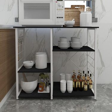 Стелаж кухонний SogesHome 90 x 40 x 83 см, SH-171-BK, чорний горіх