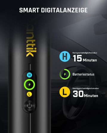 Автомобільний пилосос Fanttik Slim V10 APEX 4-в-1, портативний, 19 кПа, з дисплеєм, 2 режими, чорний