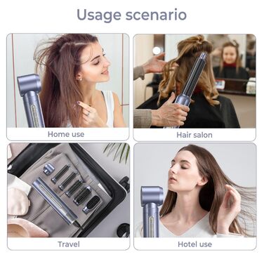 Набір для укладки волосся Hairstyler 5-в-1 з автозавиткою та фен-щіткою (Срібний)