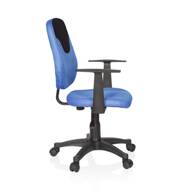 Дитяче офісне крісло KIDDY STYLE, обертове, тканина, синій/чорний, hjh OFFICE