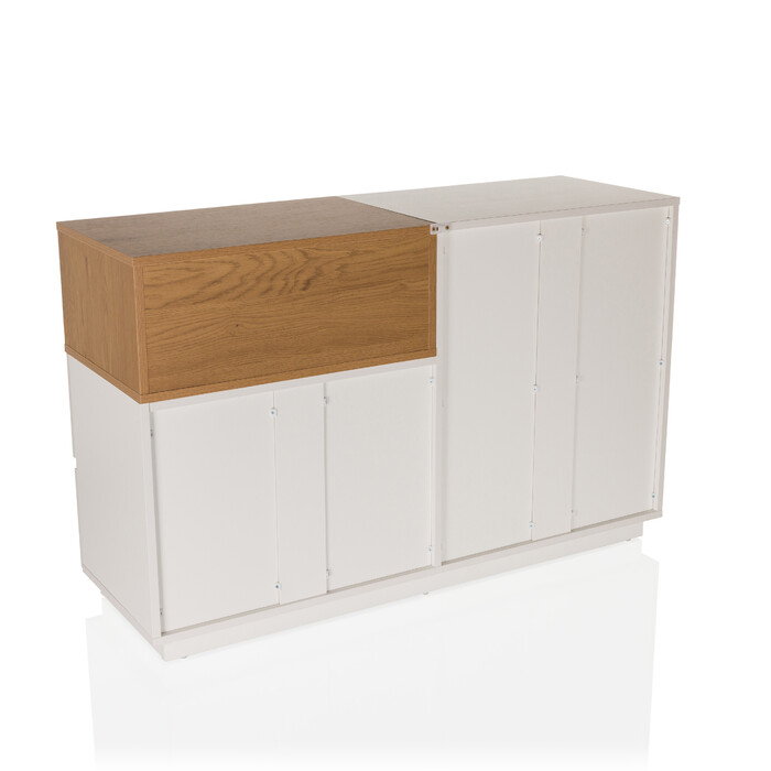 Комод-тумба MELMO S 120x40x76 см, 5 шухляд, білий/дуб, hjh LIVING