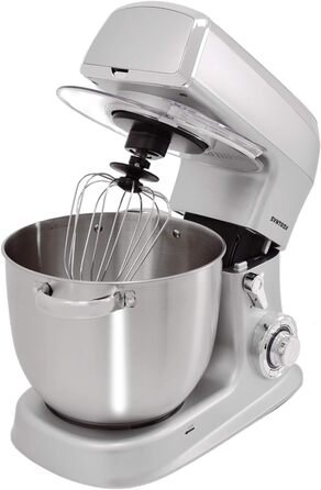 Кухонна машина Syntrox Germany 1500 Вт з м'ясорубкою, міксером, чашею з нержавіючої сталі 7,5 л, чорна