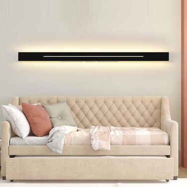 Світильник настінний ZMH LED 30 см, чорний, 8W, тепле світло, сучасний для коридору, сходів, спальні, вітальні