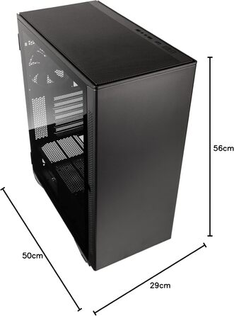 Ігровий корпус для ПК Kolink Stronghold Barricade E-ATX з відкидними дверцятами з загартованого скла, знімною верхньою панеллю, 2 вентиляторами 120 мм, чорний Midi Tower