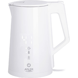 Електрочайник ADLER AD 1345W, 1.7 л, білий, 2200 Вт