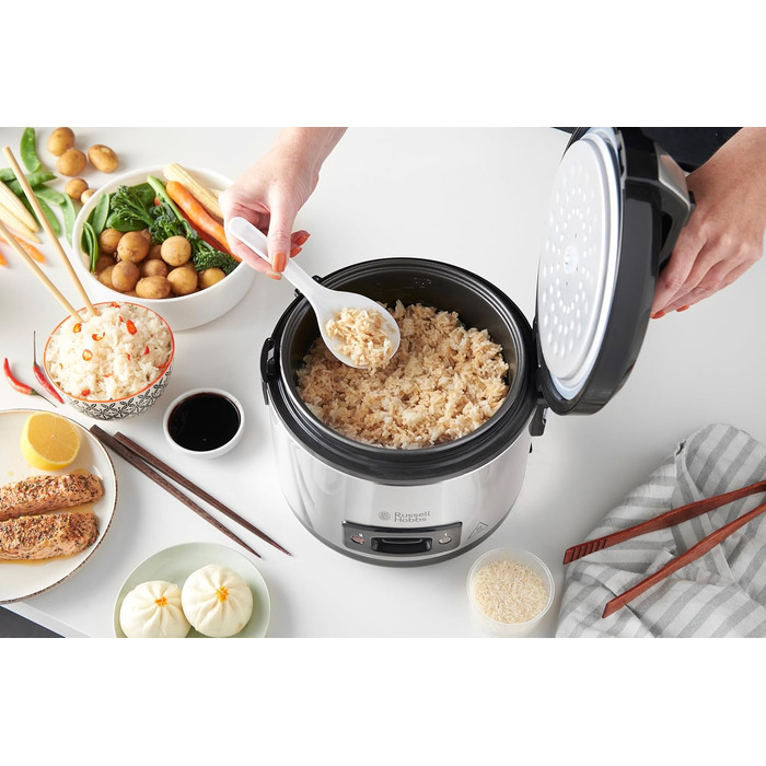 Рисоварка Russell Hobbs 27080-56 з функцією приготування на парі, 1.2л, чаша з антипригарним покриттям, нержавіюча сталь