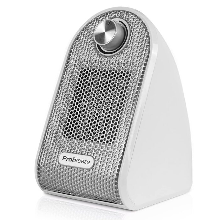 Керамічний обігрівач Pro Breeze 500W — компактний електричний тепловентилятор для робочого столу з термостатом та захистом від перегріву та перекидання