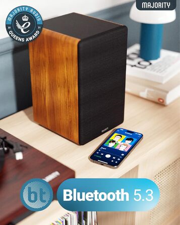 Bluetooth колонка Majority D100 100W HiFi – активна стереосистема з HDMI ARC, Xtra Bass, дерев'яний корпус