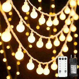 Гірлянда світлодіодна вулична/кімнатна 300 LED куля, 15м, 8 режимів, IP44, теплий білий для декору свят, весіль, саду, балкону