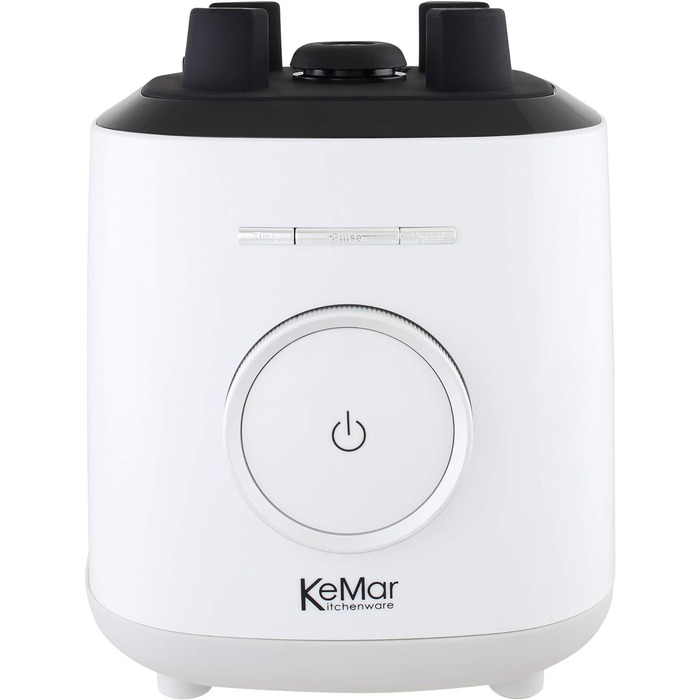 Потужний стаціонарний блендер KeMar 1500 Вт, 2 л, сенсорне керування, BPA-free, 6 програм: смузі, молочні коктейлі, горіхова паста, білий колір + безкоштовні бамбукові трубочки