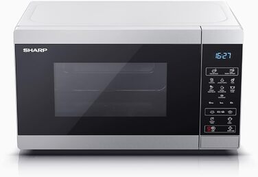 Мікрохвильова піч SHARP MS02ES, 800 Вт, 11 режимів, функція розморожування, срібляста, 440x258x324 мм