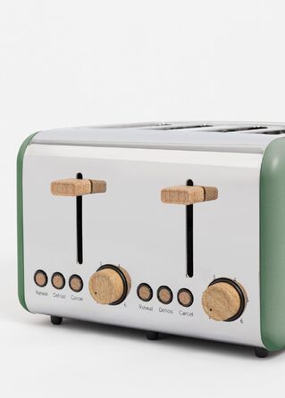Тостер CREATE TOAST Retro Doble Салатовий - 6 режимів, підігрів, розморожування, термостат, 750W