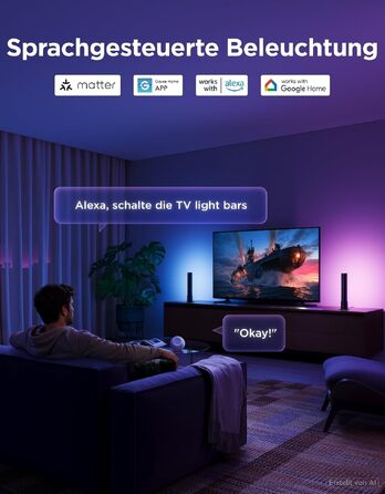 Світлодіодні LED-панелі Govee RGBICWW для підсвічування ТБ та ігрової зони, чорні