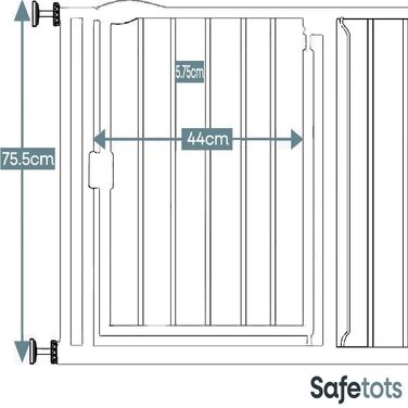 Захисні сходи для дітей Safetots Druckmontage самозакривні, сірі (132.6-139.6 см) - безпечний бар'єр для малюків