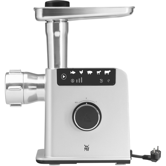Електрична м’ясорубка WMF Profi Plus 2200Вт з насадками для ковбас, кеббе та печива, 3 диски, реверс