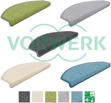 Комплект килимків на сходи Metzker напівкруглі Vorwerk Durango, темно-сірі, 26 шт.