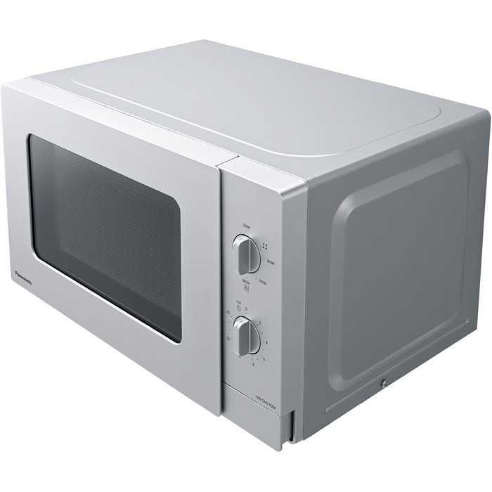 Мікрохвильова піч Panasonic NN-ST21QWEPG 20л, 800 Вт, срібляста - розморожування, 11 програм, LED-дисплей