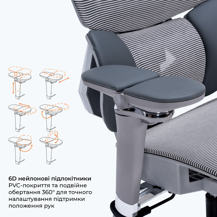 Крісло ігрове GamePro EDGE GC820MG Grey