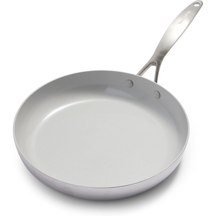 Сковорода GreenPan Venice Pro Tri-Ply 30 см, багатошарова, з нержавіючої сталі, без PFAS, антипригарна, для індукції, посудомийної машини й духовки, срібляста