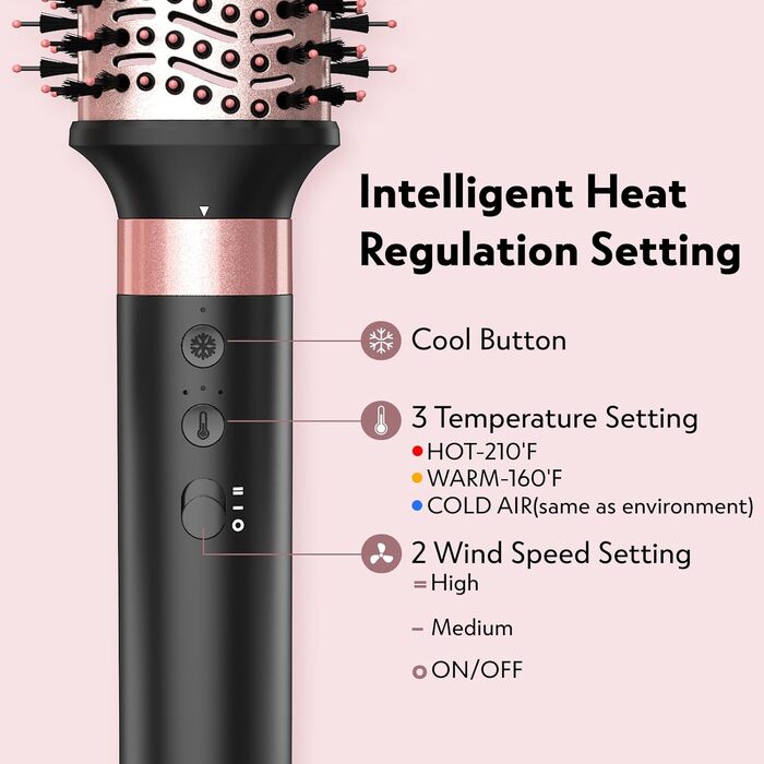 Slopehill Airstyler 5 в 1: Фен-щітка, випрямляч, плойка, для об'єму та укладання волосся (Чорний)