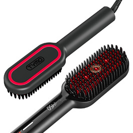 TYMO IONIC Plus щітка для випрямлення волосся, професійна, 16 температур, 80-230℃, LCD-дисплей, подвійна напруга, захист від опіків, чорна