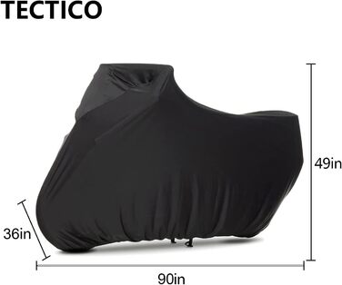 Еластичний чохол для мотоцикла TECTICO XL, дихаючий, для гаража, чорний, 230XL (90×36×49 дюймів)
