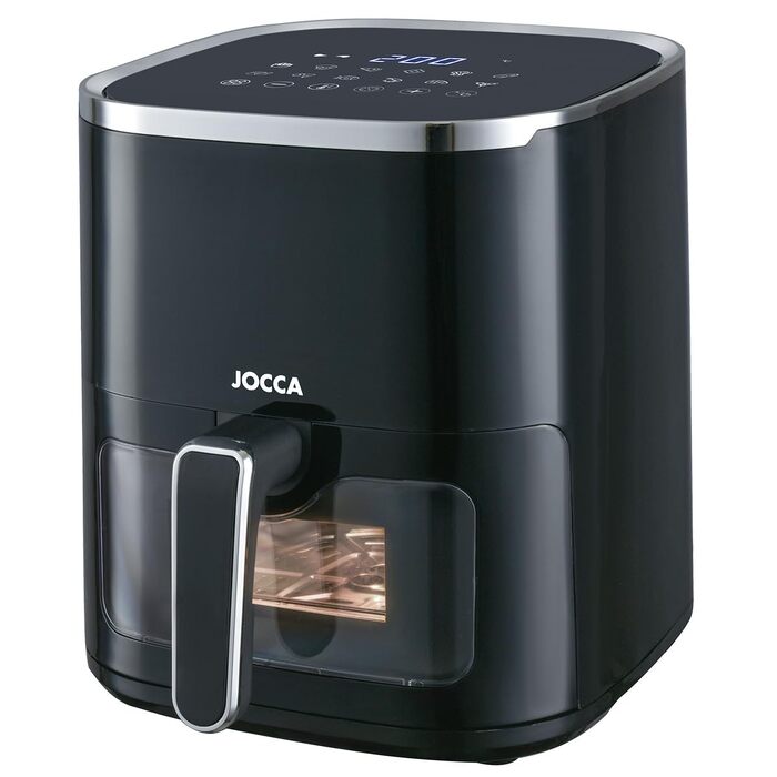 Аерофритюрниця JOCCA 5L 1450W з LED сенсорним екраном, регулюванням температури та функцією енергозбереження, чорна