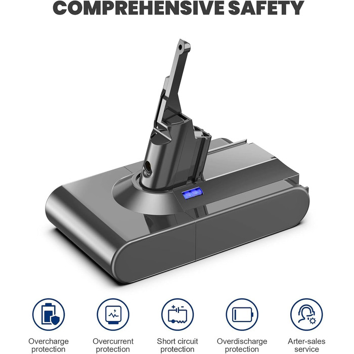 Акумулятор для пилососа Dyson V6 Powtree (2 фільтри, захисна кришка, гвинти) 6.0Ah Сірий