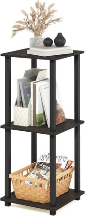 Комплект столиків Furinno Simplistic: журнальний і приставний, 2 рівні, еспресо/чорний