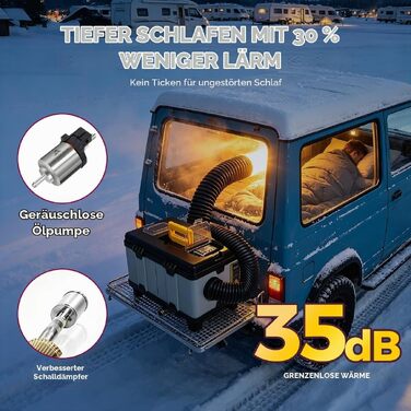 Автономний дизельний обігрівач Sunster 8кВт All-in-One з Bluetooth, керуванням через додаток та CO-датчиком для кемпера, автобуса, вантажівки та човна