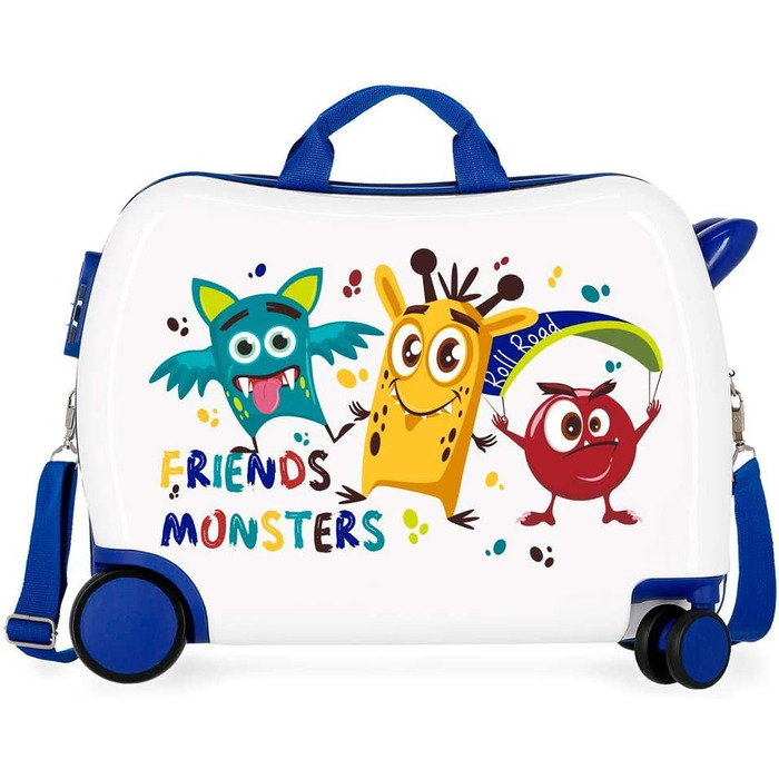 Дитяча валіза Roll Road Little Me, жорсткий корпус ABS, 50x38x20 см, 34 л, 2,1 кг, з кодовим замком та 4 колесами, багатокольорова, ручна поклажа