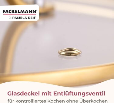 Набір сковорідок FACKELMANN x Pamela Reif 3 шт. діаметром 20-24-28 см – з переробленого алюмінію, пастельно-бежевий, керамічне покриття без PFAS, стійке до 160°C, для всіх типів плит