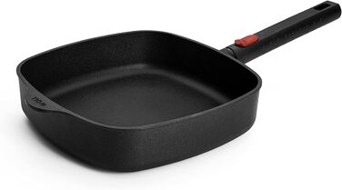 Сковорода квадратна Woll Eco Logic QXR 24x24 см, алюмінієва, антипригарна, PFAS-free, знімна ручка, для індукції та всіх плит, чорна