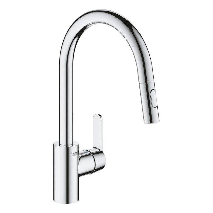 Змішувач кухонний GROHE Get з висувним душем, поворотний 360°, хром - 31484001