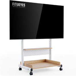 Підставка для телевізора FITUEYES на колесах, регульована по висоті, для телевізорів 40-85 дюймів, VESA 600x400 мм, біла