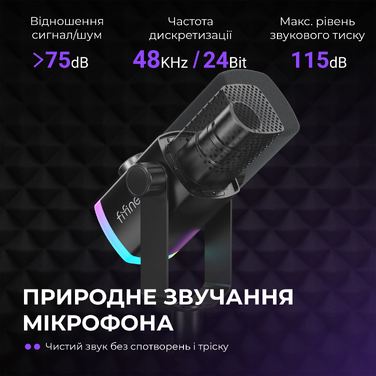 Мікрофон динамічний Fifine AM8PROS XLR/USB Black