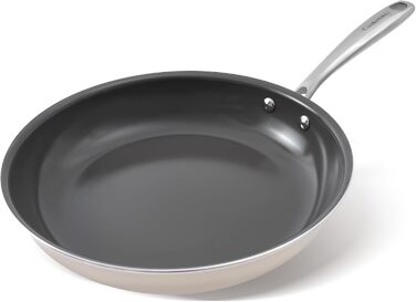 Набір каструль Cookersway, 20/24/28 см, з антипригарним покриттям з кераміки, для плити та духовки, безпечний для здоров'я (без PTFE, PFOA, PFAs), сірий колір