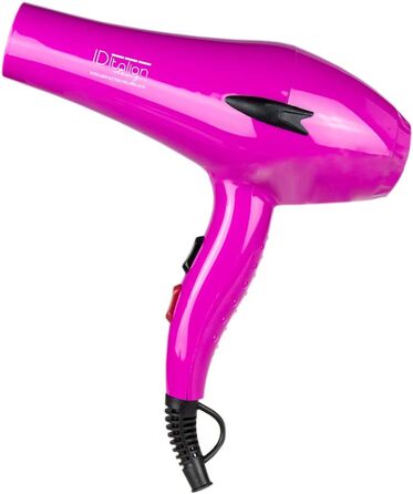 Професійний фен для волосся ID Italian Design 2200W, 3 температури, 2 швидкості, насадка для укладання, рожевий