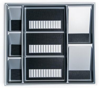 Лоток для спецій Lana Solution для шухляд 70-120 см, 473,5x530 мм, сріблястий
