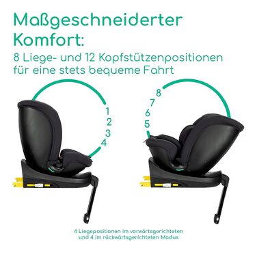 Дитяче автокрісло Bebeconfort 360 i-Size RevolveFix Plus (40–150 см), поворотне, Full Black