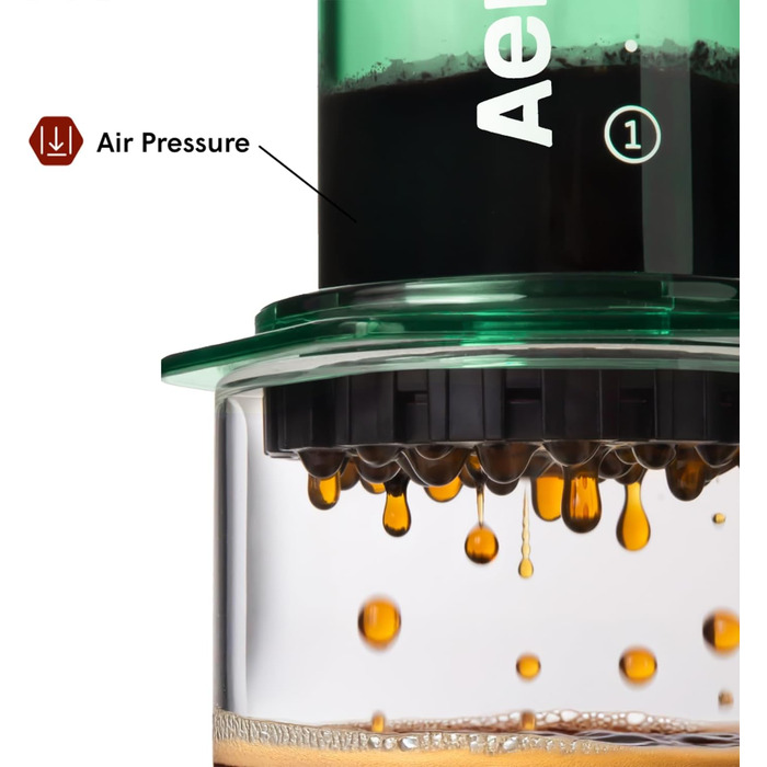 AeroPress Clear: Френч-прес для кави та еспресо, портативний, зелений