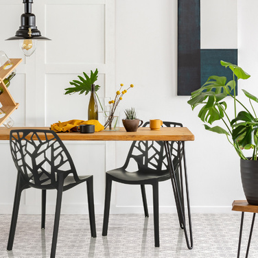 Стілець для відвідувачів / Стілець-чаша ARTIFO TRI, пластик, чорний, hjh OFFICE