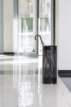 Міцна металева підставка для парасольок Durable, 28,5 л, чорна
