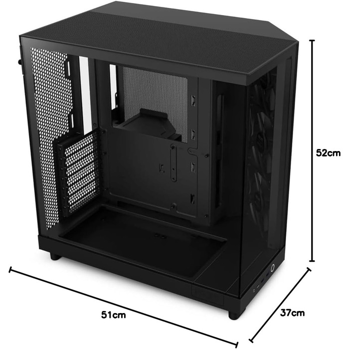 Корпус для ПК NZXT H6 Flow Black, вентиляція, ATX, чорний
